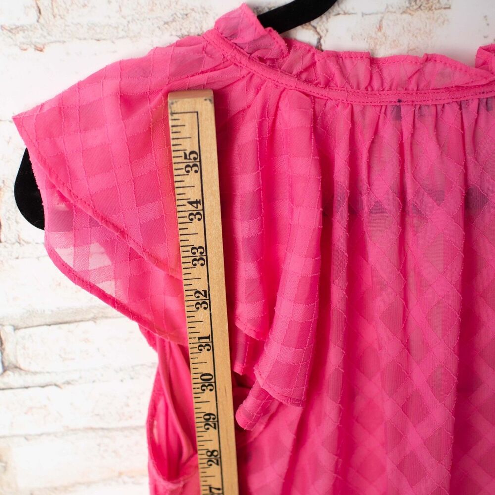 Tommy Hilfiger Women's Size 6 Pink Tiered Midi Dress Flutter Sleeve Textured - Picture 6 of 7